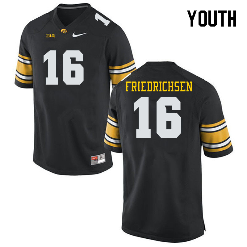Youth #16 Graham Friedrichsen Iowa Hawkeyes College Football Jerseys Stitched-Black